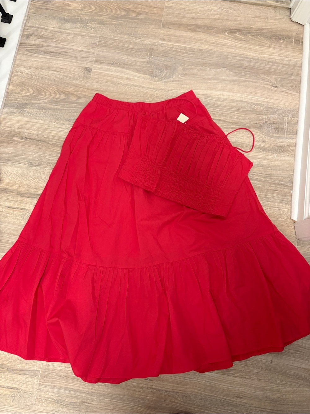 Raspberry Women's Tiered Maxi Skirt & Top